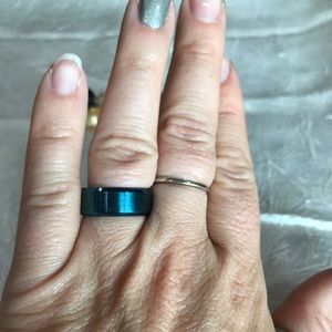 Blue tungsten ring